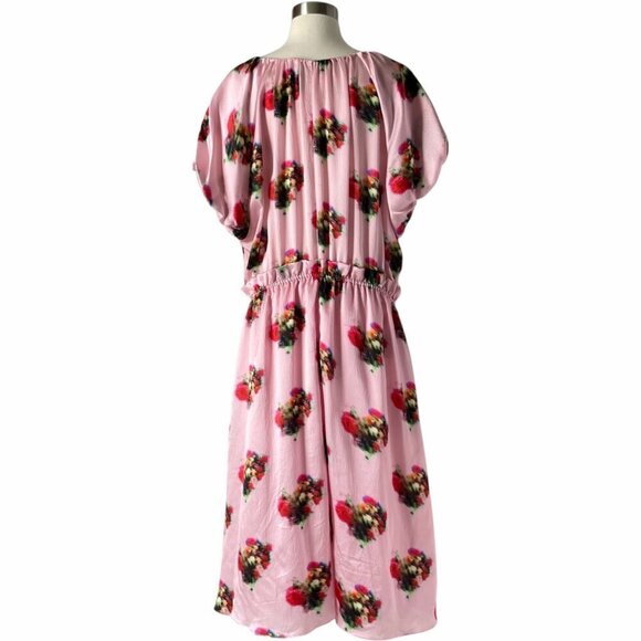 Adam Lippes Ruffle Floral Dress Pink Silk Midi - Picture 8 of 15